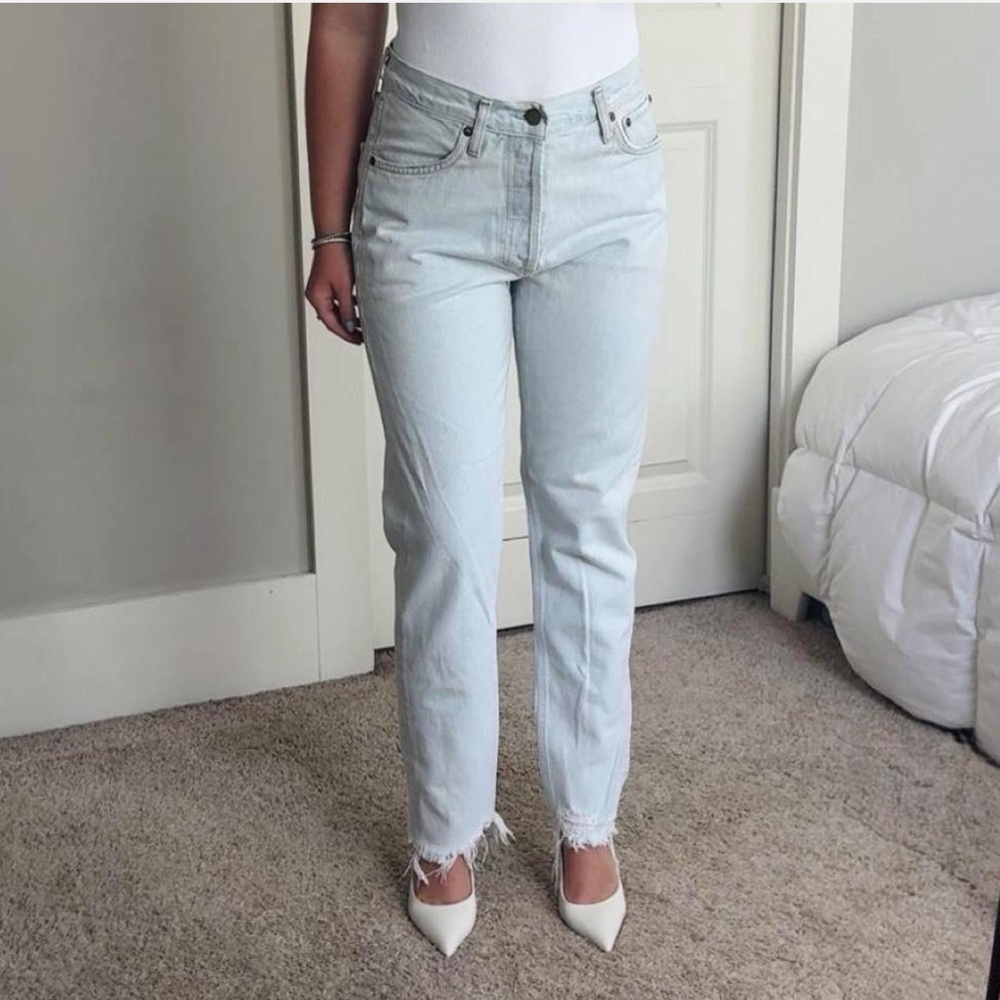 Agolde Light Wash Straight Leg Jeans